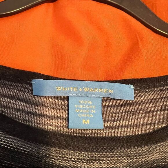 Sz M White+Warren Viscose Long Sleeve Top $255 MSRP - Picture 6 of 6